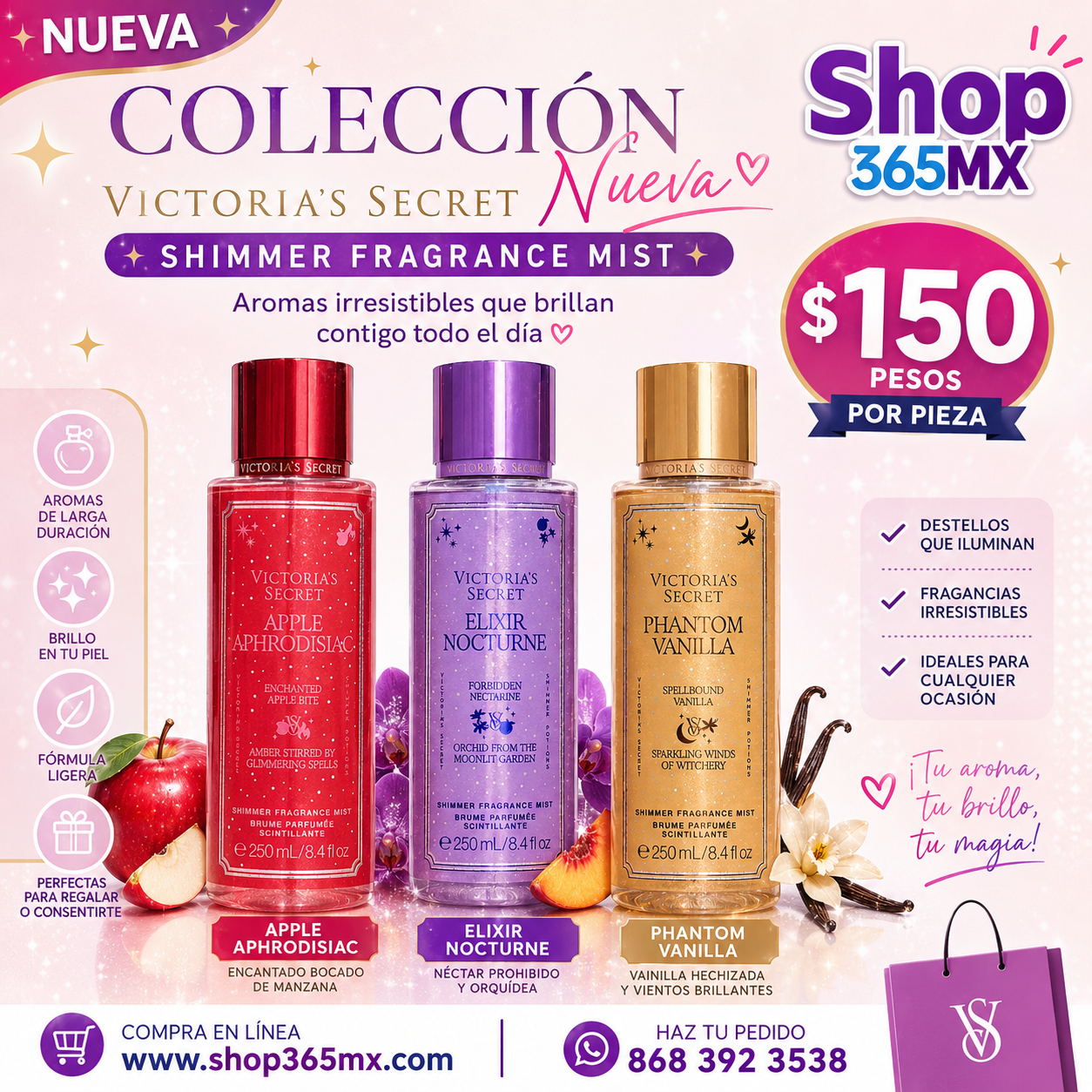 Victoria’s Secret Elixir Nocturne Shimmer Fragrance Mist 250 ml | Forbidden Nectarine & Orchid