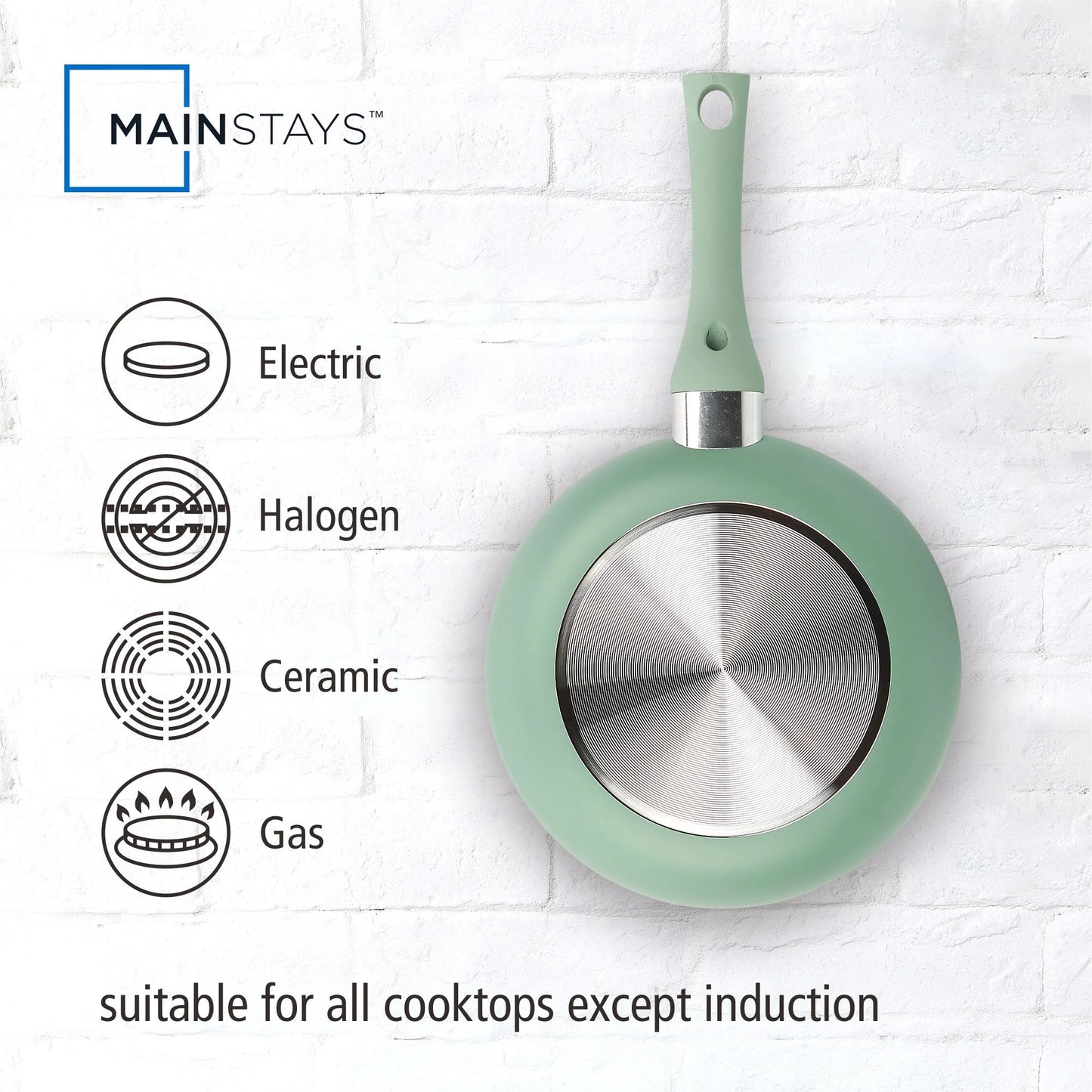 Mainstays Batería de Cocina de Aluminio Cerámico 12 Piezas Verde Antiadherente