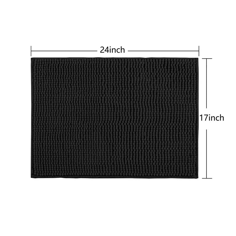 Mainstays Juego de Accesorios de Baño y Cortina de Ducha de Poliéster/cerámica con Estampado de Damasco Ikat de 17 Piezas, Negro