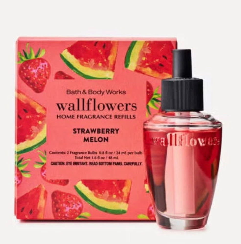 Bath & Body Works Strawberry Melon Wallflowers 2-Pack 48 ml | Aromatizante para Hogar