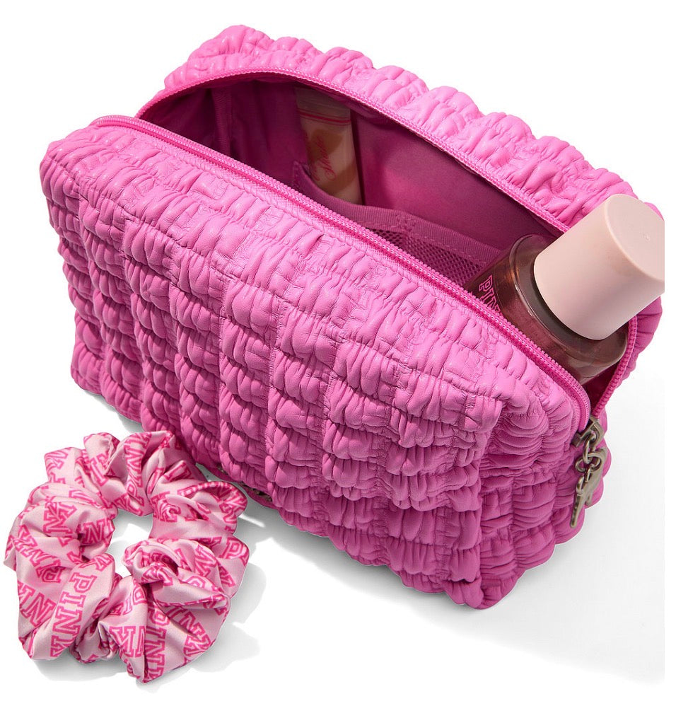 Cosmetiquera PINK Victoria’s Secret Top-Zip Makeup Bag Pink Bloom Rosa