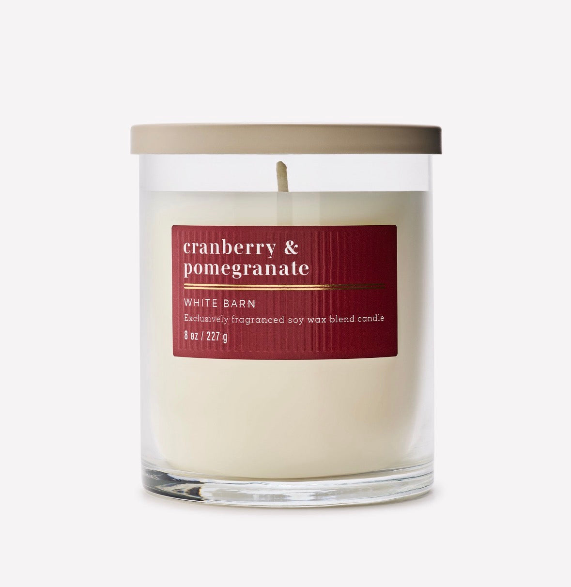 Cranberry & Pomegranate Vela Aromática de 1 Mecha 227 g | White Barn