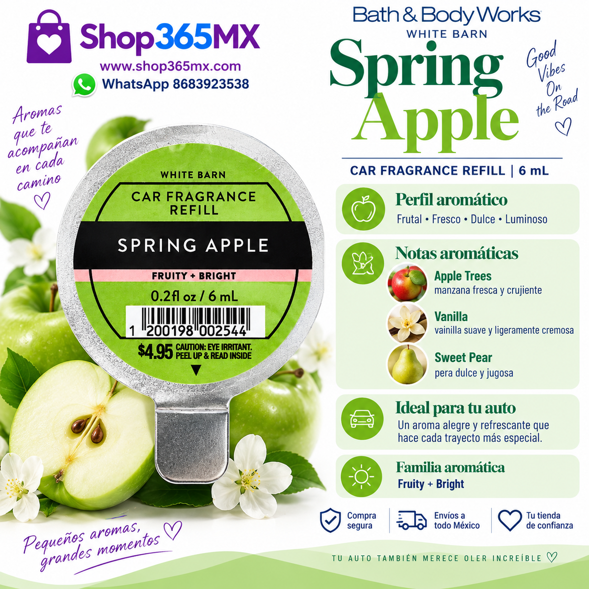 Bath & Body Works Car Fragrance Refill Spring Apple 6 ml