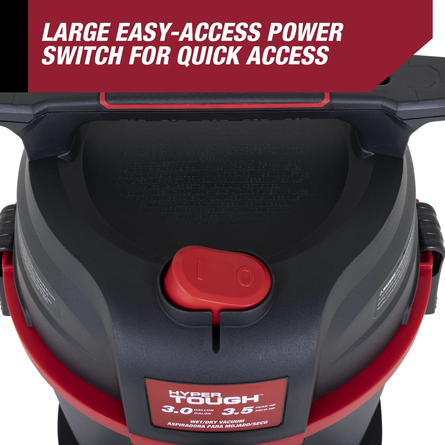 Hyper Tough Aspiradora en Seco y Húmedo de 3,5 HP y 3 Galones para el Hogar, el Automóvil, el Garaje y el Taller