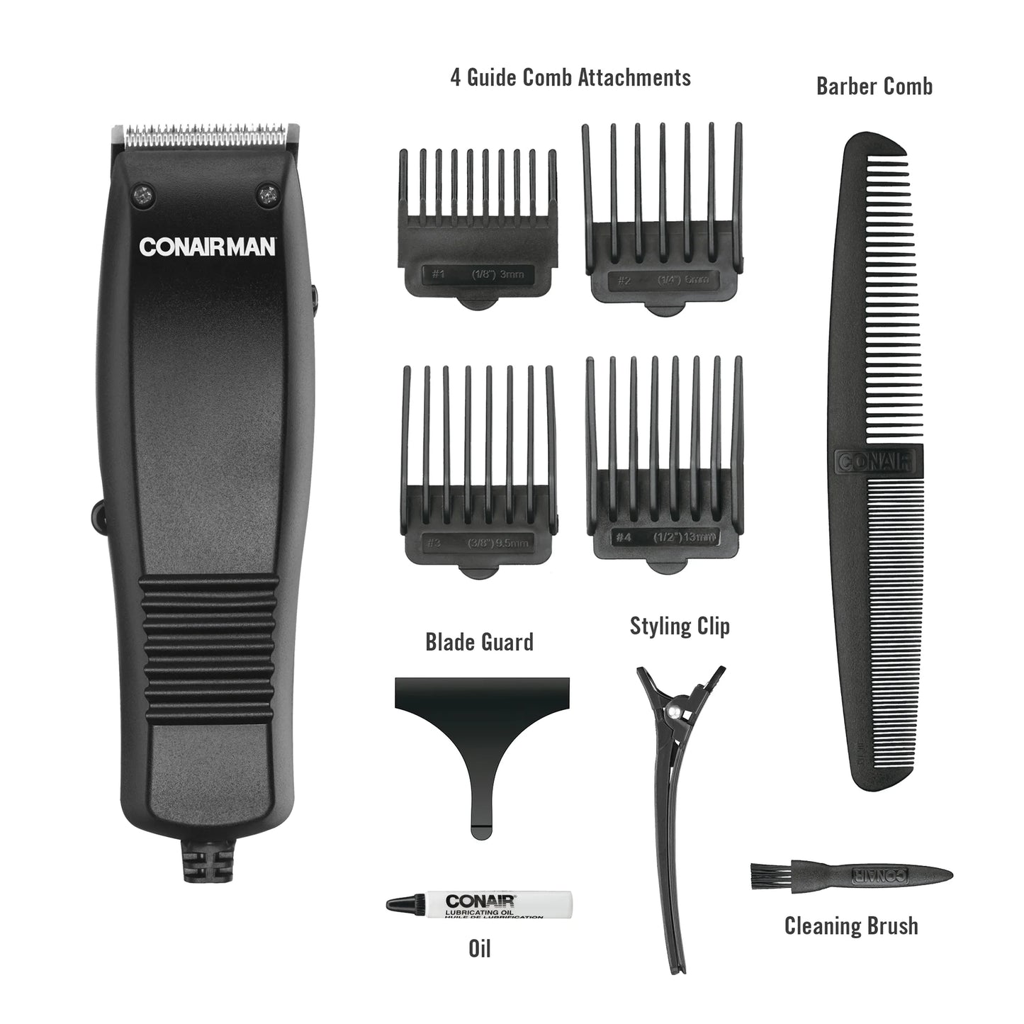 ConairMAN Kit de Corte de Pelo para Hombre de Corte Simple 10 Piezas