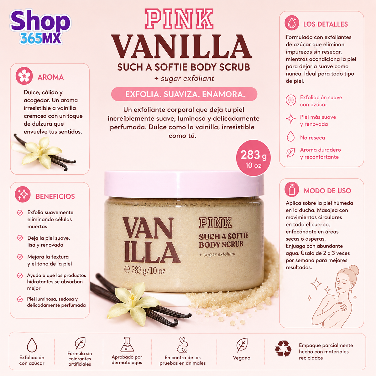 Pink Such & Softie Body Scrub + exfoliant Vanilla