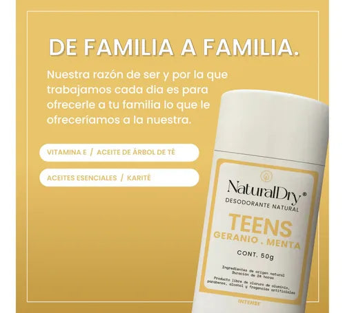 Natural Dry Teens Geranio Menta