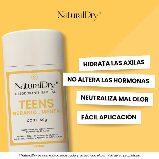 Natural Dry Teens Geranio Menta