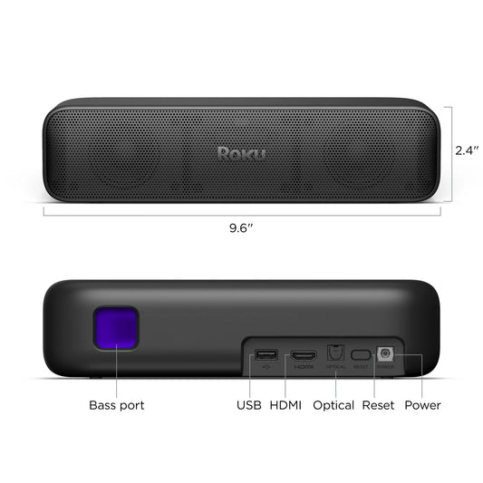 Roku Streambar SE: Barra de Sonido para TV 2 en 1 con Transmisión Integrada, Parlantes Premium y Claridad de Voz