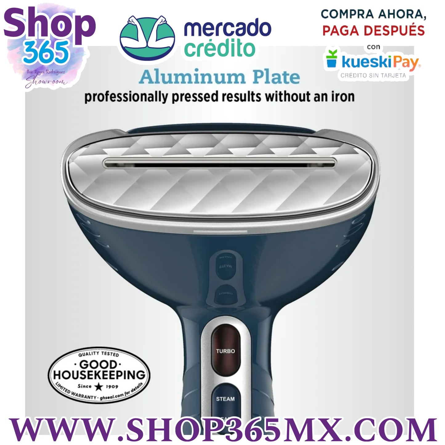 Conair Vapor de Ropa Portátil para Ropa, Turbo ExtremeSteam 1550W, Diseño Portátil de Mano