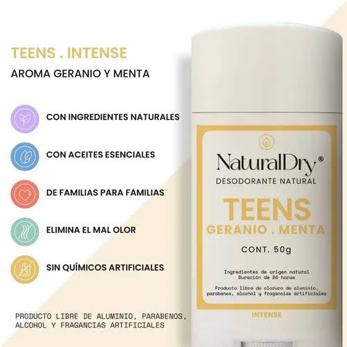 Natural Dry Teens Geranio Menta