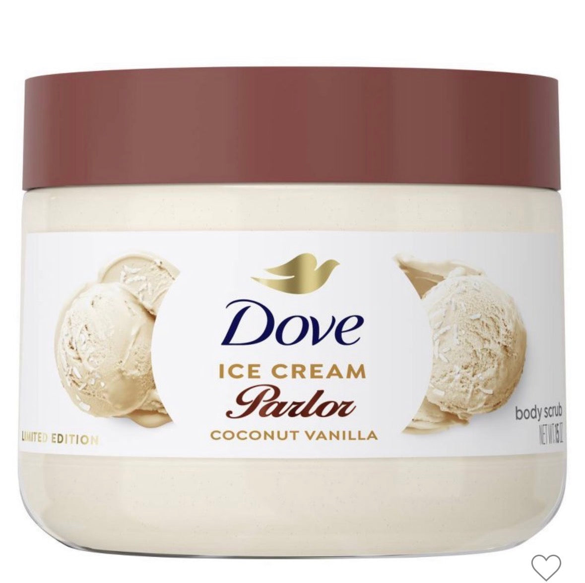 Dove Body Scrub Ice Cream Parlor Coconut vanilla