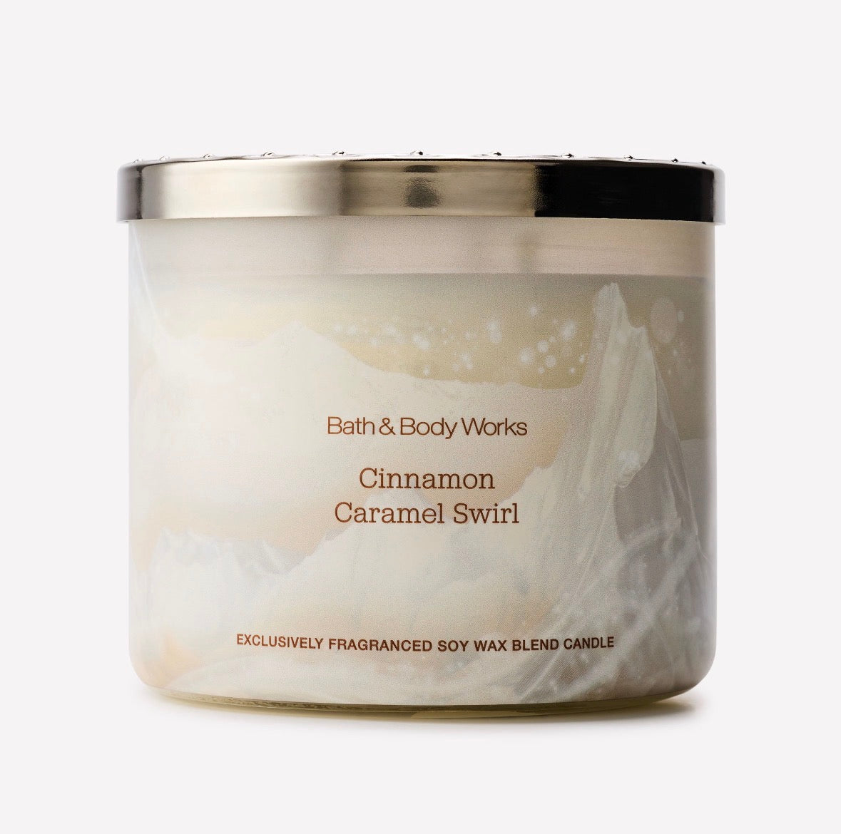 Bath & Body Works Cinnamon Caramel Swirl – Vela Aromática de 3 Mechas 411 g