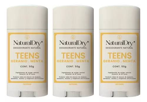 Natural Dry Teens Geranio Menta 3 piezas