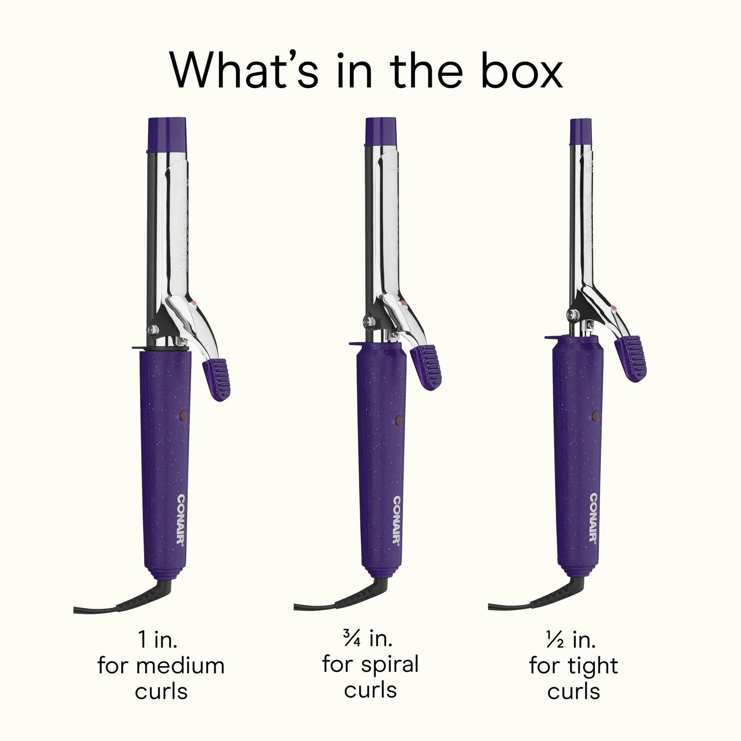 Conair Supreme Paquete de 3 Planchas para Rizar Incluye planchas para Rizar de 1/2", 3/4" y 1"