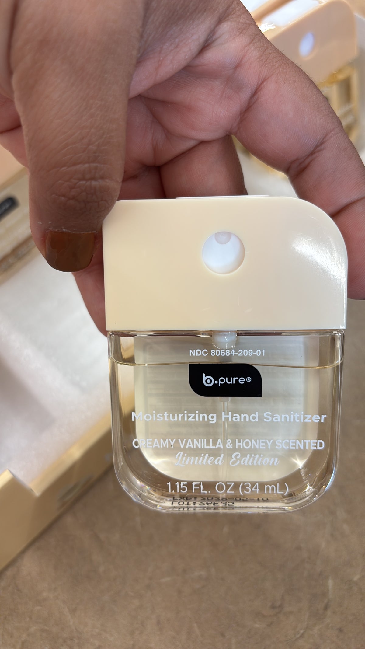 Bpure Moisturizing Hand Sanitizer Cream Vanilla & Honey Scented