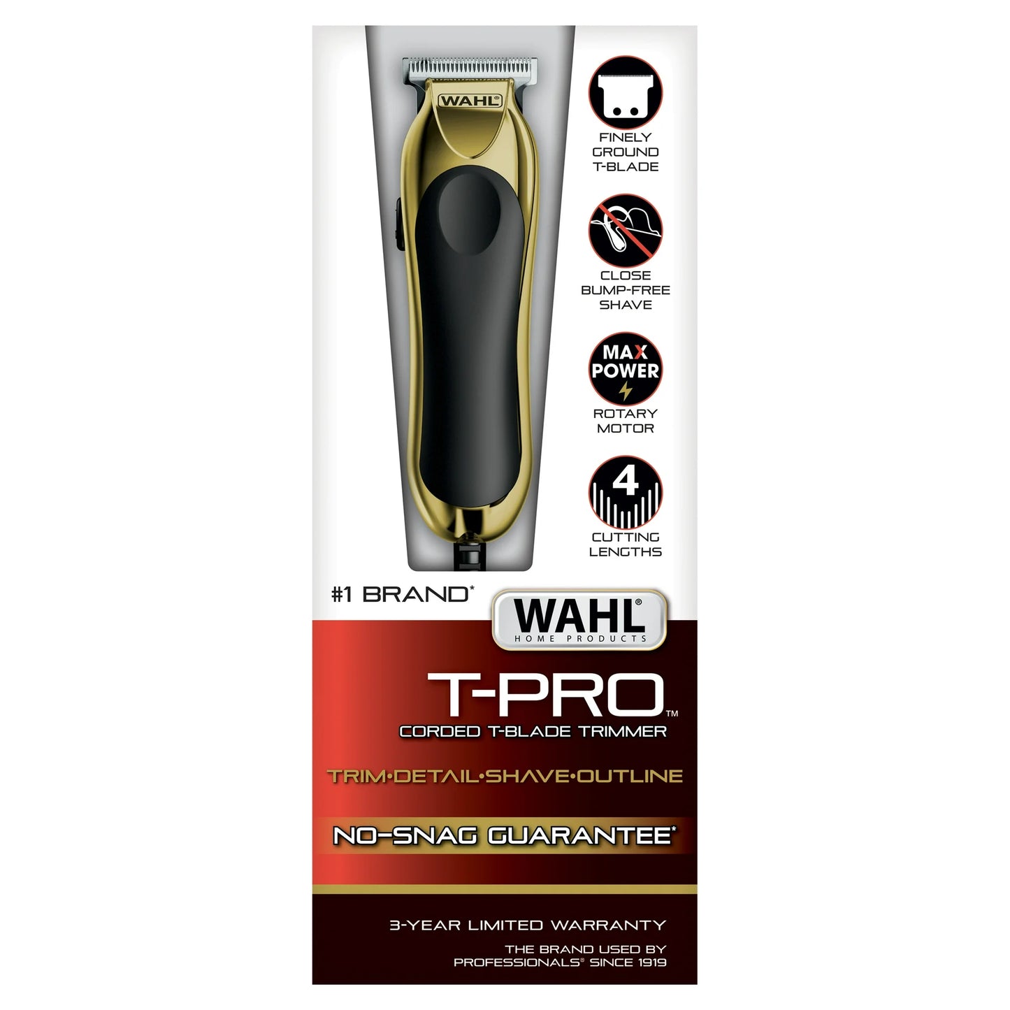 Wahl Cortapelos T-Pro con Cable: Moldea, Detalla, Desvanece, Delinea y Afeita para Hombre