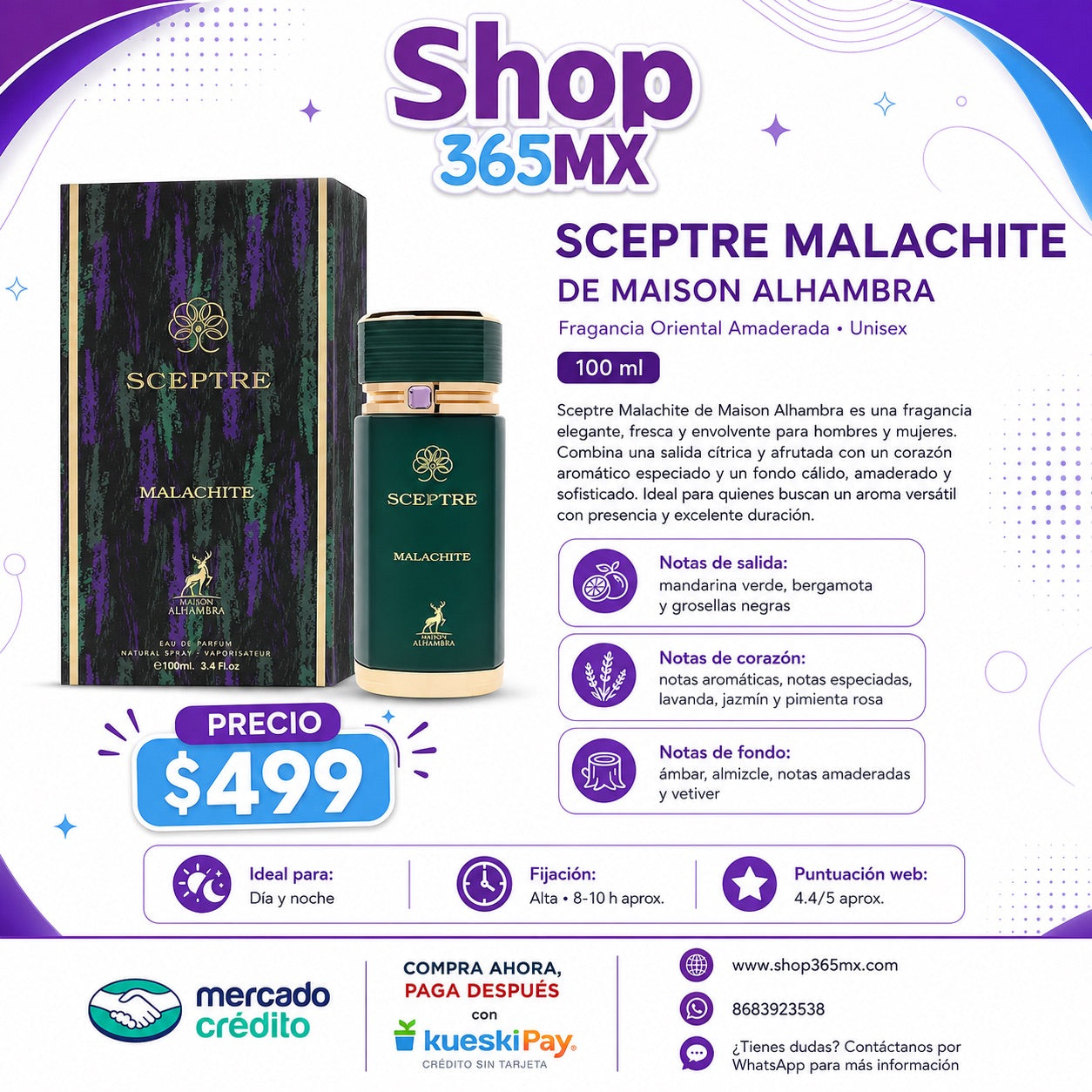 Maison Alhambra Sceptre Malachite EDP U 100ML