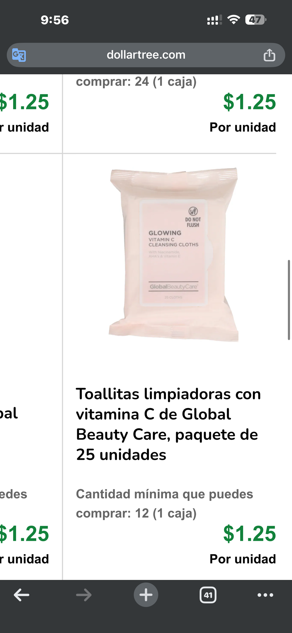 Global Beauty Care Glowing vitamin C Wipes