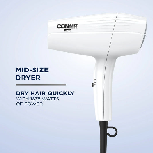Conair Secador Mid-Size de 1875 Vatios para un Secado y Peinado Potentes