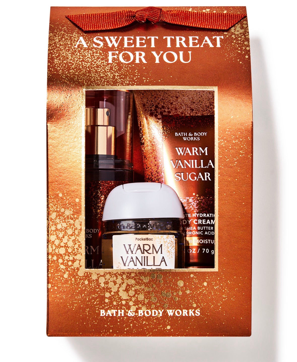 🍦 Bath & Body Works Warm Vanilla Sugar Mini Gift Set – 3 Piezas