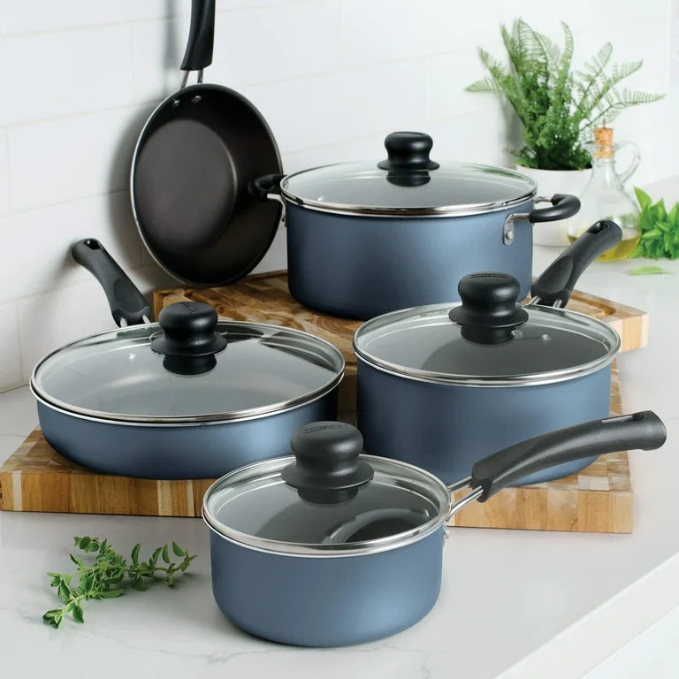 Tramontina Batería de Cocina Antiadherente 9 Piezas Azul