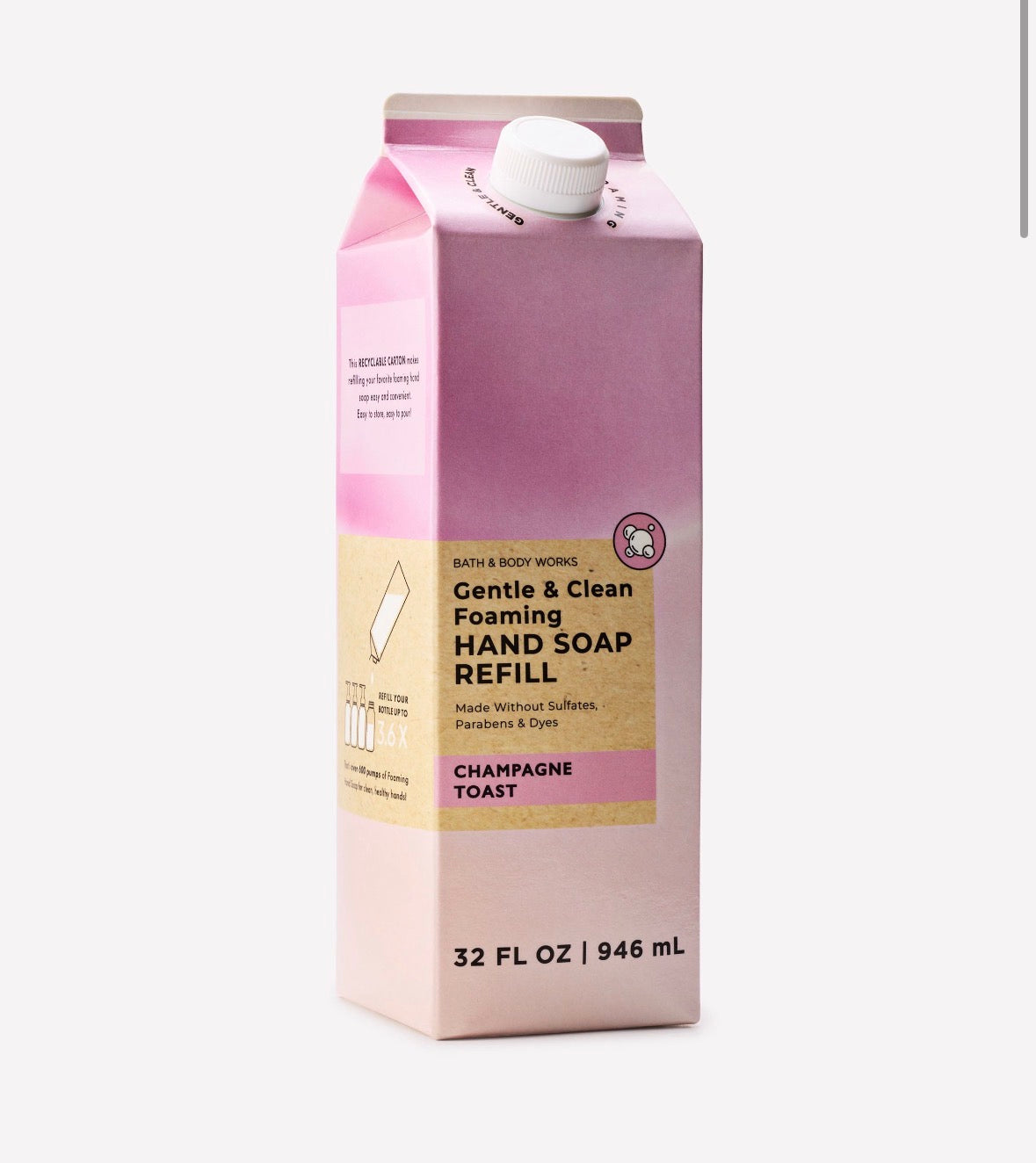 Bath & Body Works Champagne Toast – Repuesto de Jabón Espumoso para Manos 946 ml