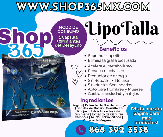 Lipotalla Blue Loss Size Mayoreo 10 piezas