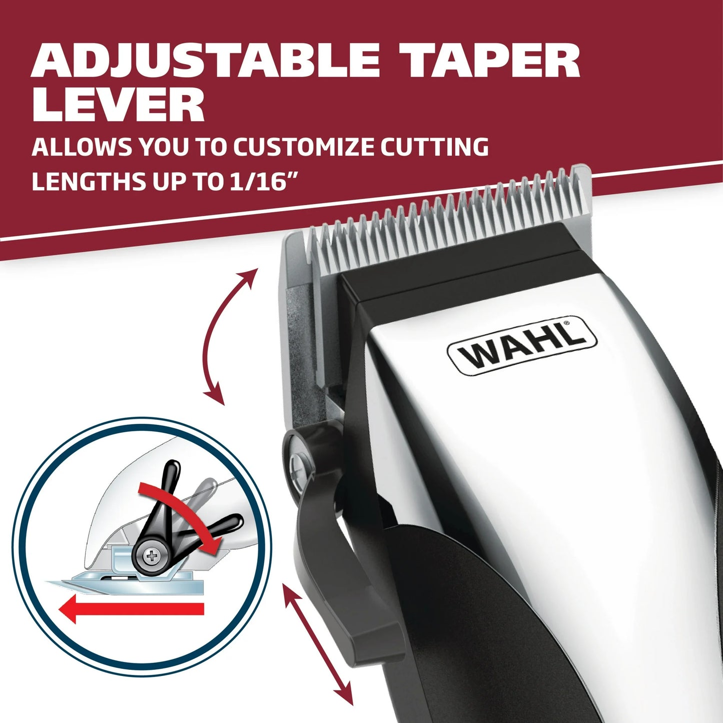 Wahl Chrome Pro , Kit Cortapelos con Cable para Hombre O Mujer, Negro/cromo - 9670-1201