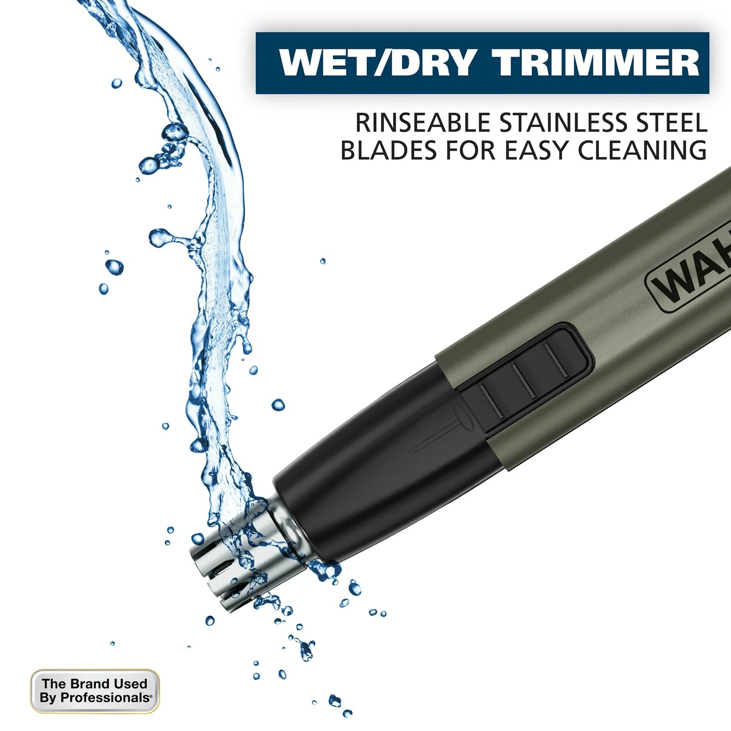 Wahl Recortadora de Pelo con Detalle Facial y Corporal con Batería de Litio Microgroomsman para Hombre 5640-1101