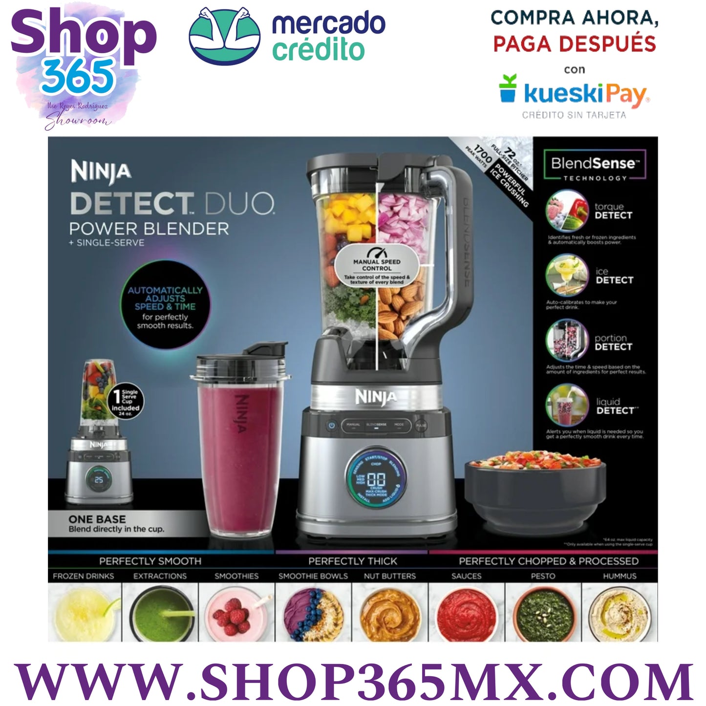 Ninja Detect Power Blender + Personal Monodosis, Tecnología BlendSense TB300