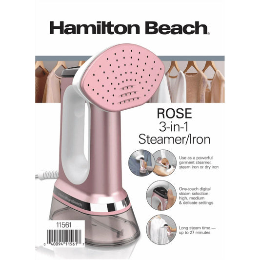 Hamilton Beach Vaporizador/hierro para Ropa 3 en 1: Versátil, Control de Vapor Ajustable y Selección de Telas