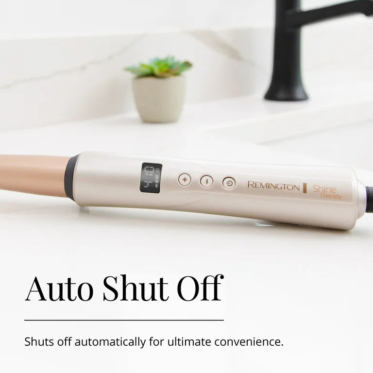 REMINGTON SHINE THERAPY Varita para Rizar Cónica de 12 - 1 Pulgada para Rizos Naturales con guante