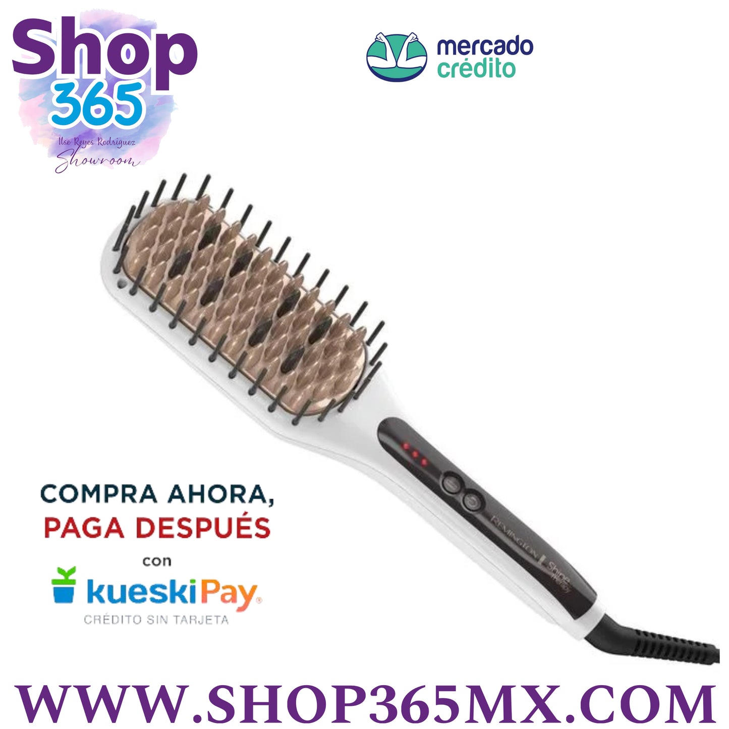 REMINGTON SHINE THERAPY Cepillo Alisador con Infusión de Aceite de Argán y Queratina