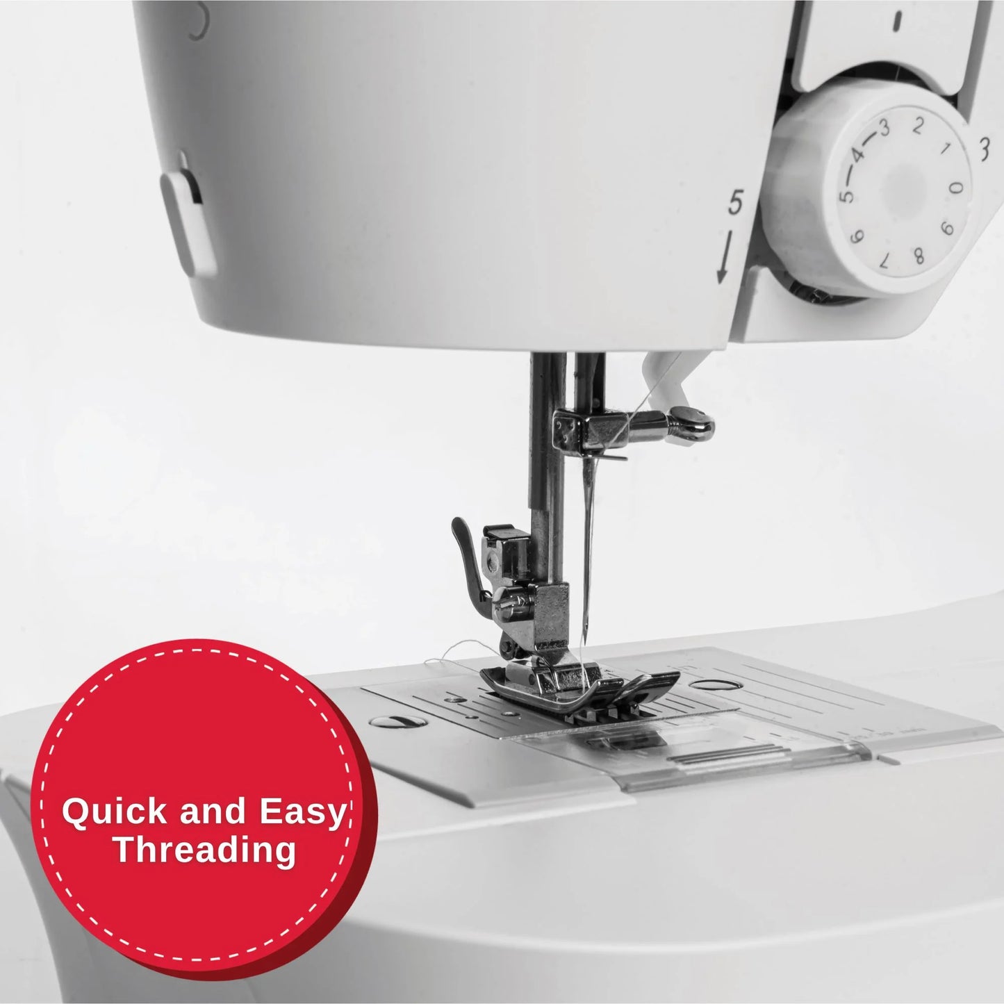 SINGER M1150 Maquina de Coser Mecanica con 45 Aplicaciones de Puntadas Luz LED y Ojal de 1 Paso Gran Valor para Regalar Blanco