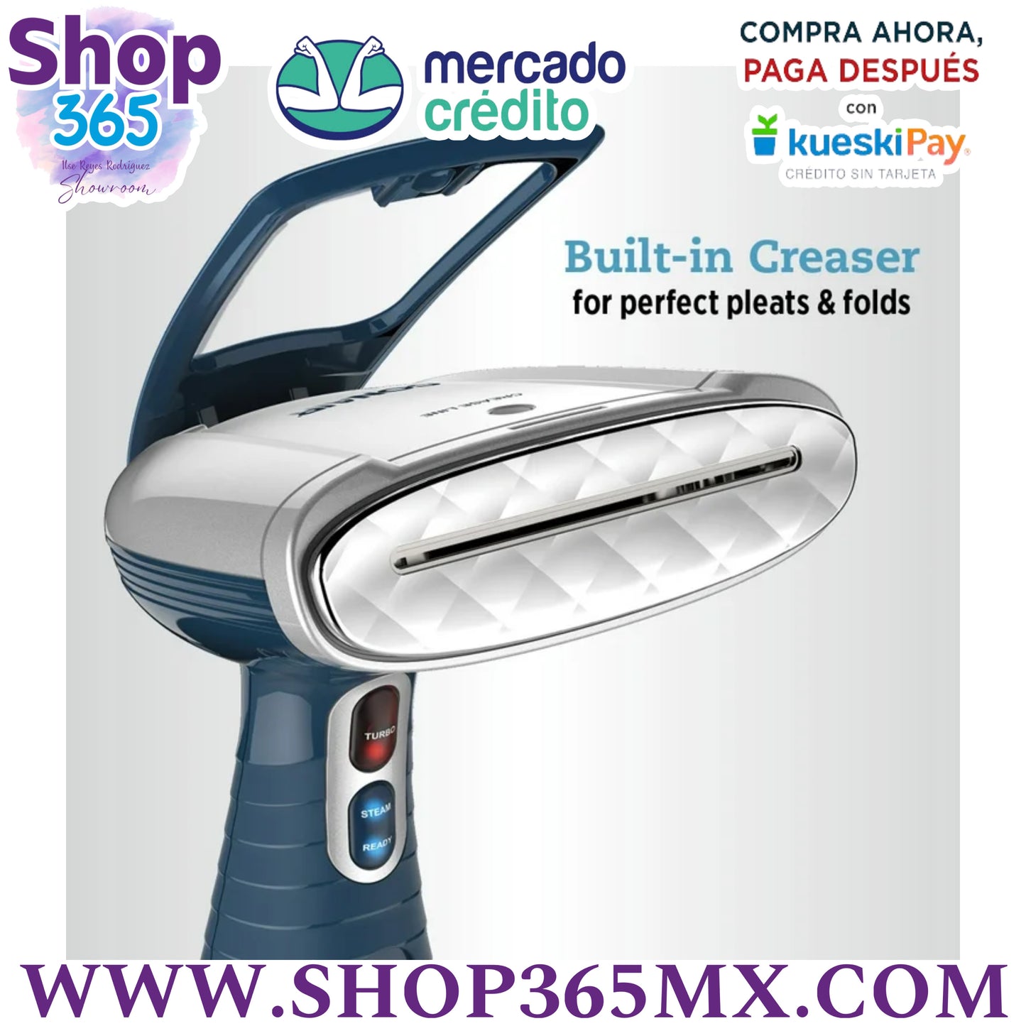 Conair Vapor de Ropa Portátil para Ropa, Turbo ExtremeSteam 1550W, Diseño Portátil de Mano