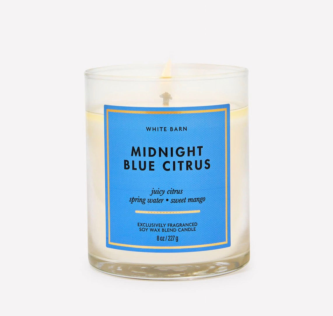 White Barn Midnight Blue Citrus – Vela Aromática de 1 Mecha 227 g