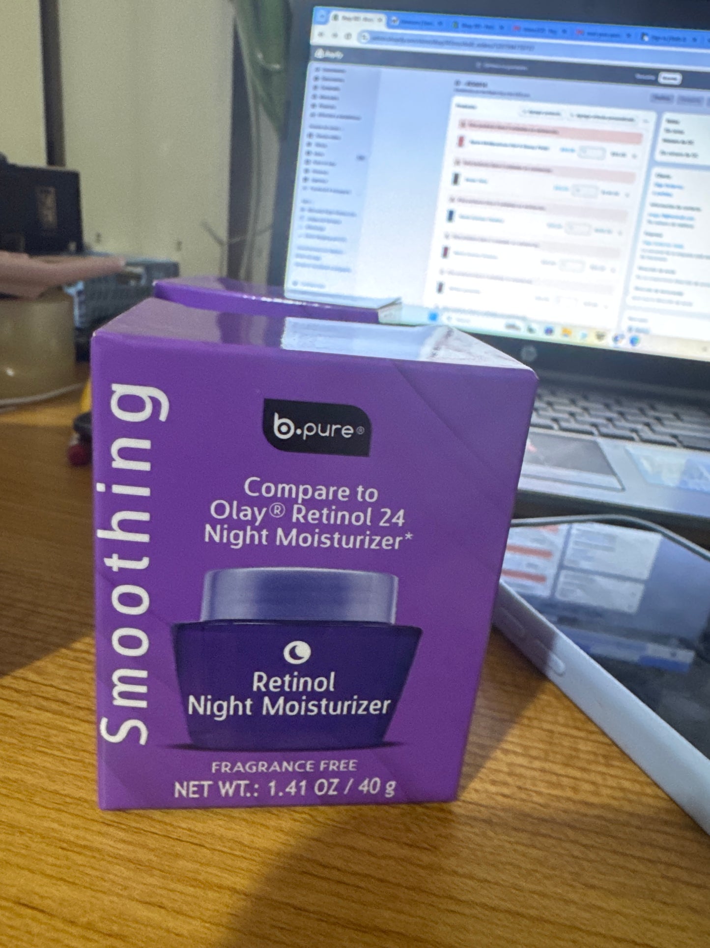 Retinol Night Moisturizer Smoothing BPure