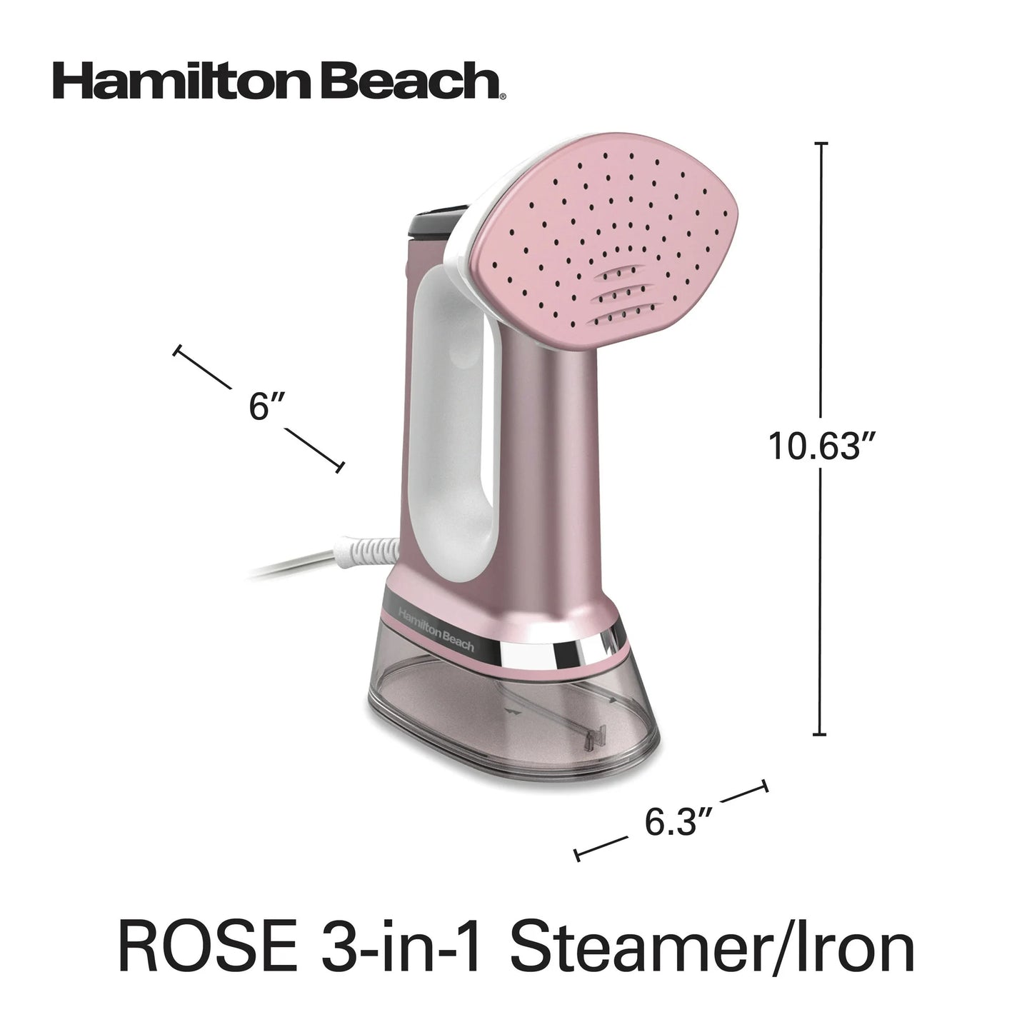 Hamilton Beach Vaporizador/hierro para Ropa 3 en 1: Versátil, Control de Vapor Ajustable y Selección de Telas
