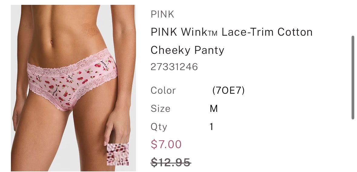 Pink Winkiu Lace Trim cotton