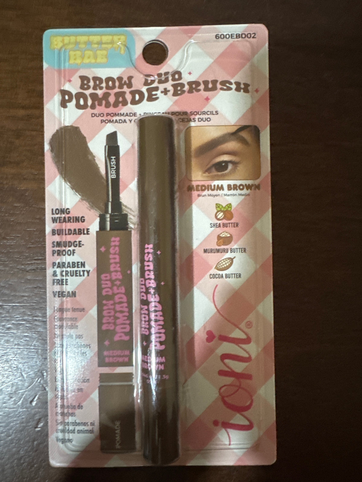 Toni Brow Duo Pomade + Brush Medium Brown