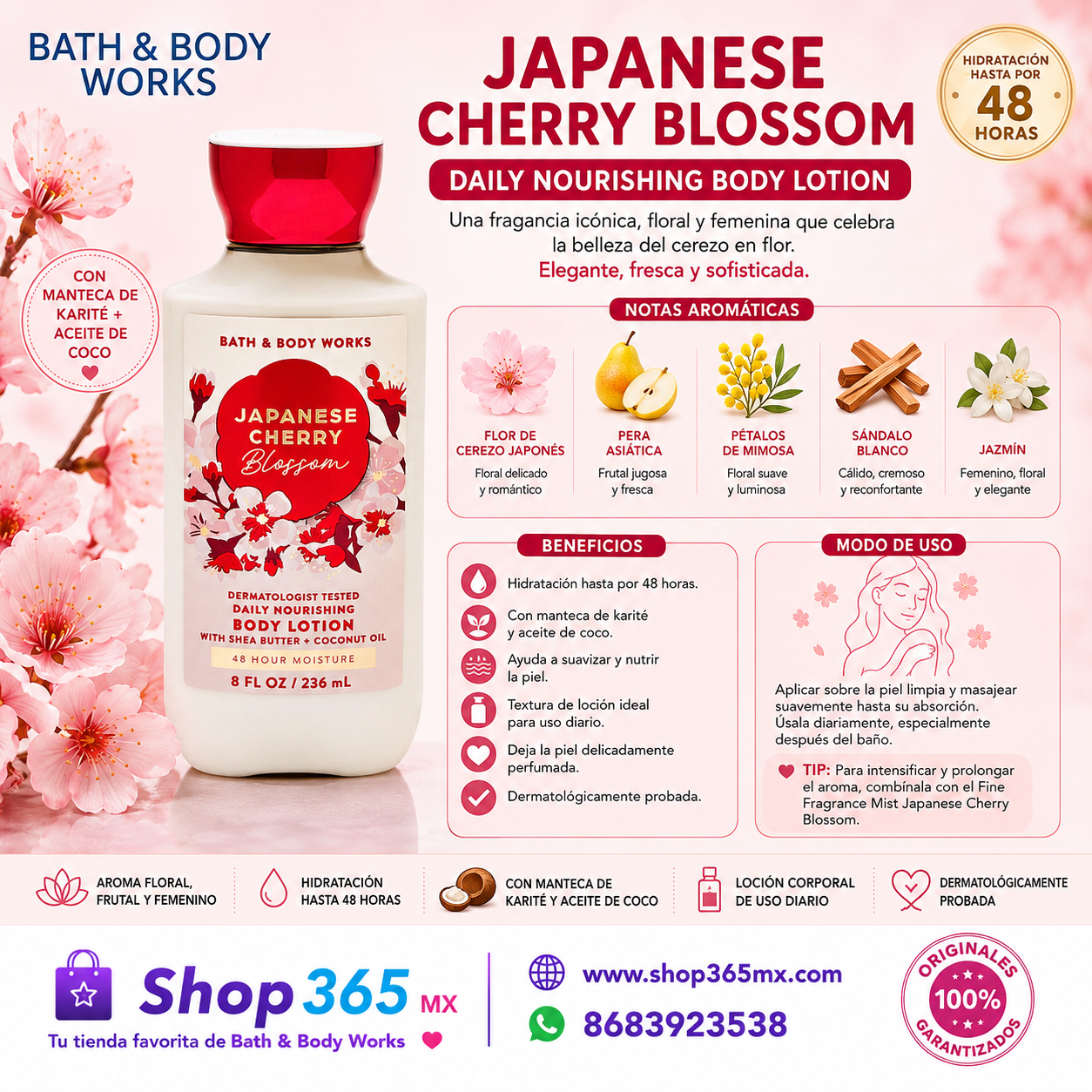 🌸 Bath & Body Works Japanese Cherry Blossom Body Lotion 236 ml