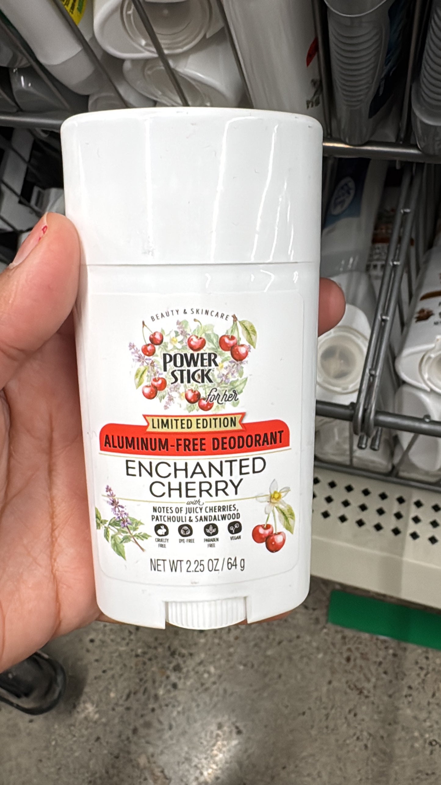 Power stick Enchanted Cherry desodorante libre de aluminio