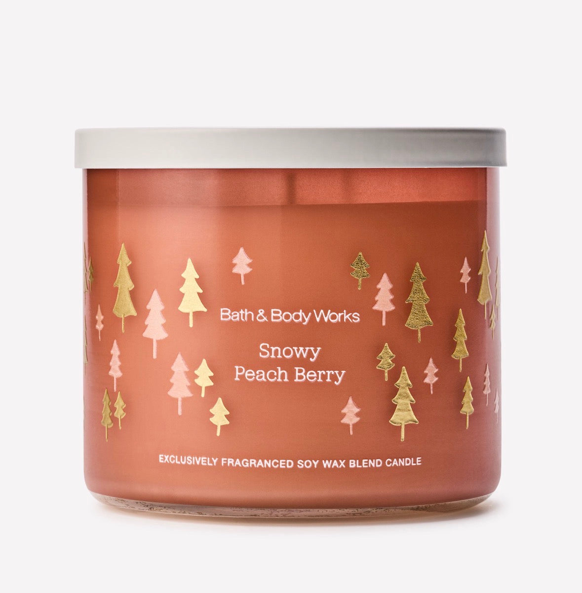 Bath & Body Works Snowy Peach Berry – Vela Aromática de 3 Mechas 411 g