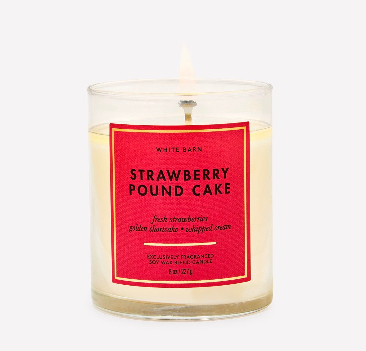Strawberry Pound Cake – Vela Aromática 1 Mecha White Barn 8 oz / 227 g