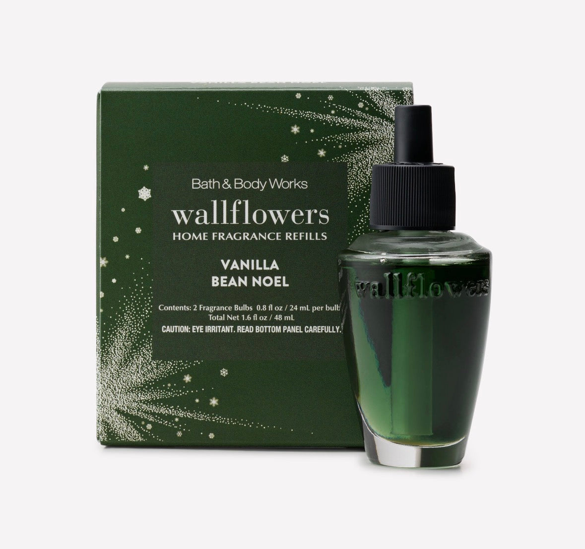 🎄🍦 Bath & Body Works Wallflowers Vanilla Bean Noel – Pack de 2 Repuestos Aromáticos