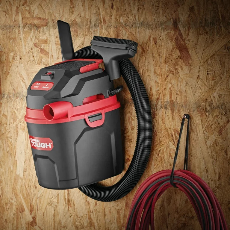 Hyper Tough 1.5 Galones 2 Pico HP Poli Vacío Húmedo / Seco, VH105 3502, Nuevo