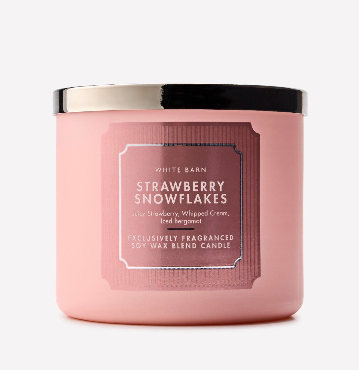 Strawberry Snowflakes Vela 3 Mechas Bath & Body Works White Barn 411 g