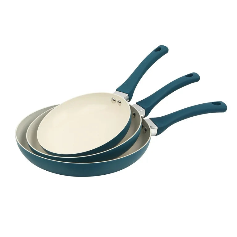 Mainstays Juego de Sartenes de 3 Piezas de Cerámica Antiadherente de Aluminio