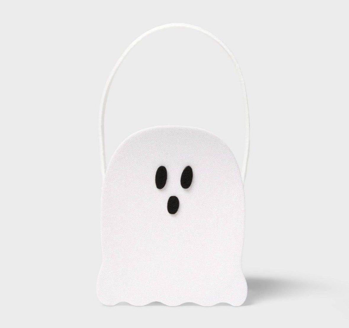 Bolsa para Dulces Halloween Fantasma Blanco – Canasta Trick or Treat con Asa